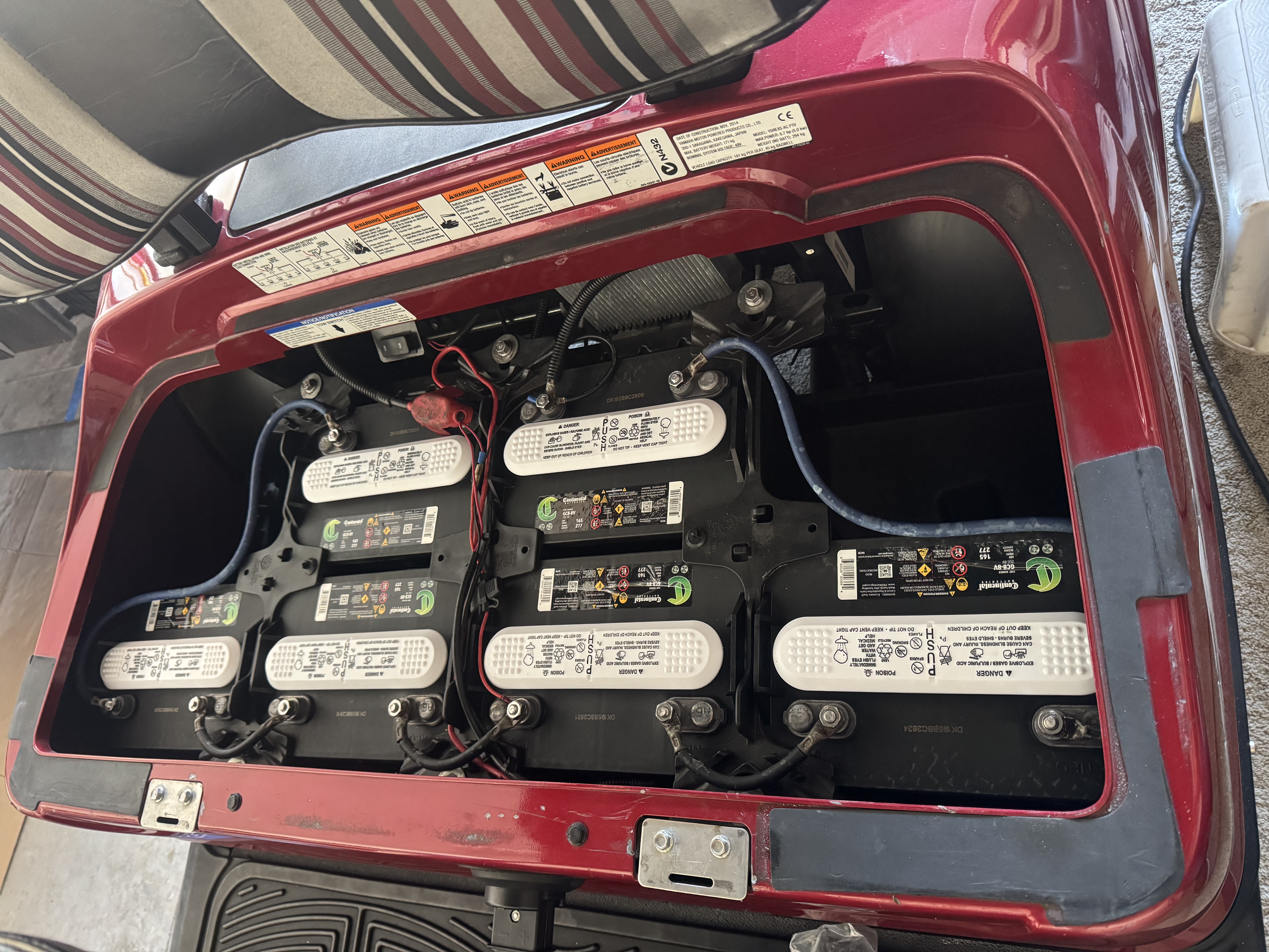 After photo installed Continental golf cart batteries