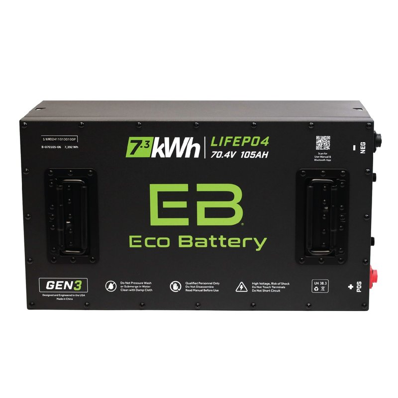 Eco Battery Gen 3 70.4V 105Ah lithium pack, front view
